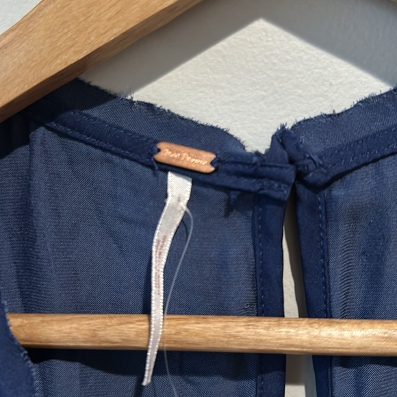 NWT Free People Remi Crop Top Large Smokey Sapphire Sleeveless Keyhole Back L - Picture 7 of 11